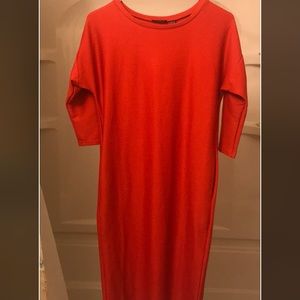 Venus pink midi 3/4 sleeve shift dress